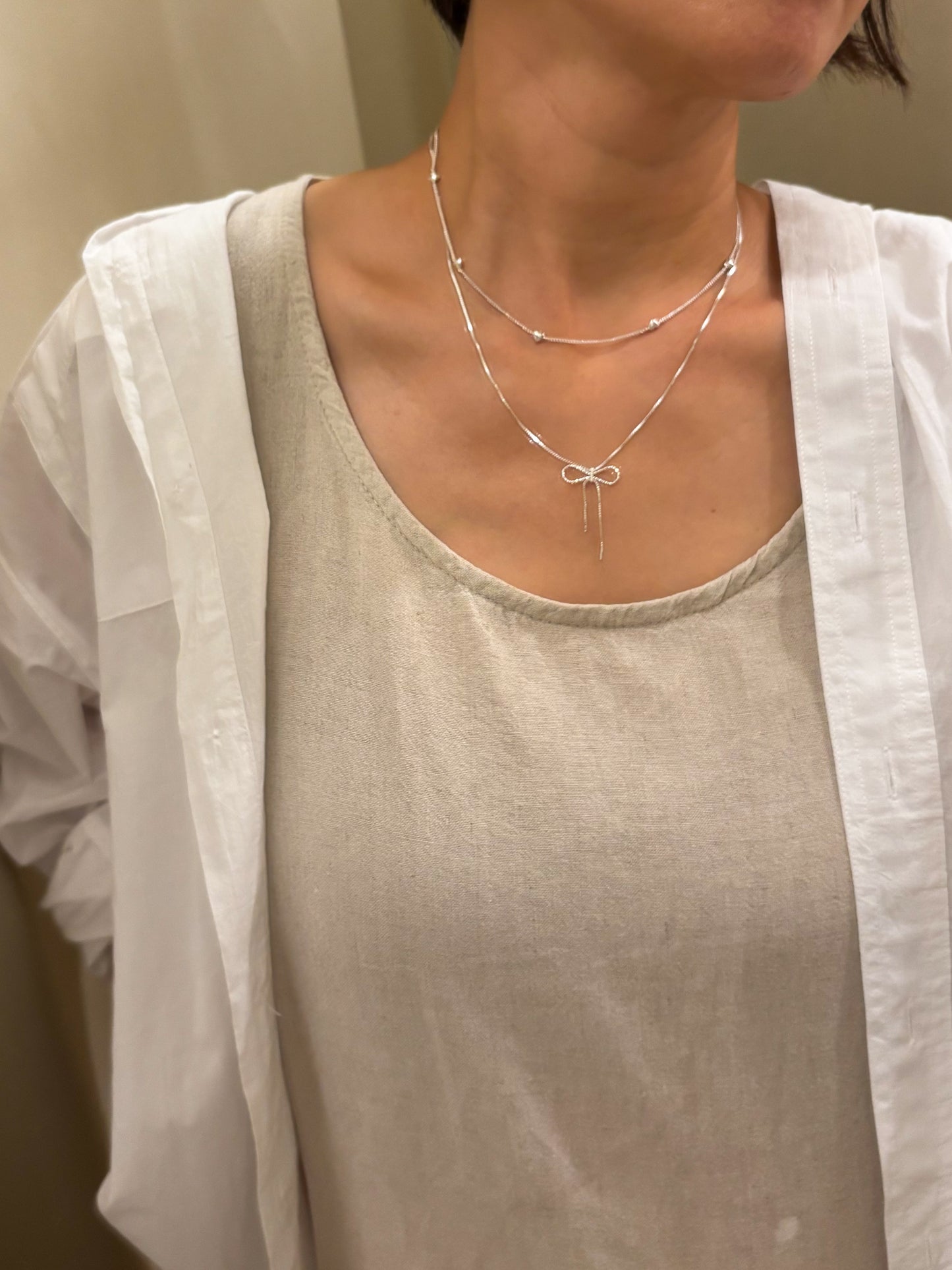 <10% OFF>Robbon necklace