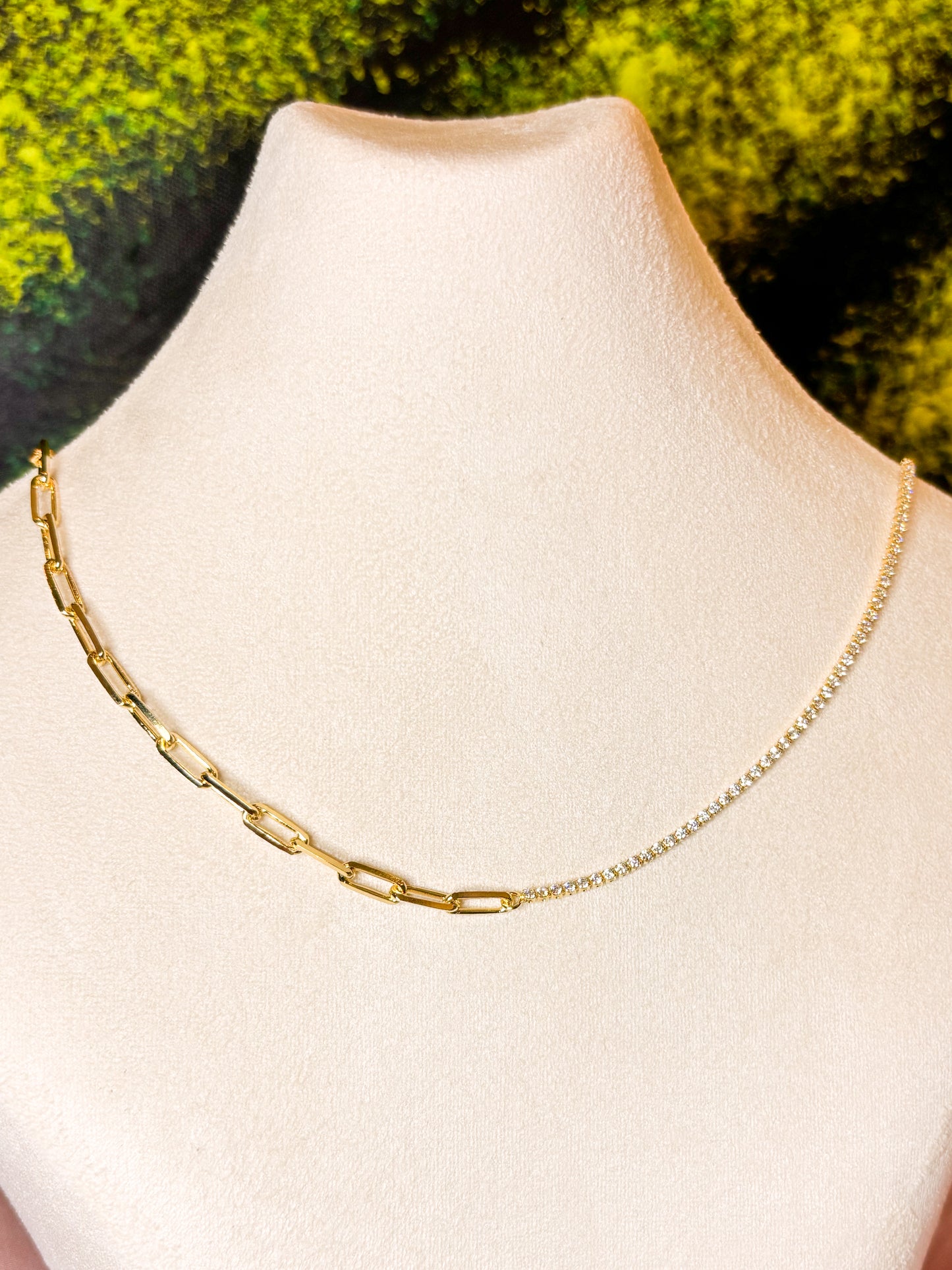 Gold plated Sterling Silver Half chain necklace