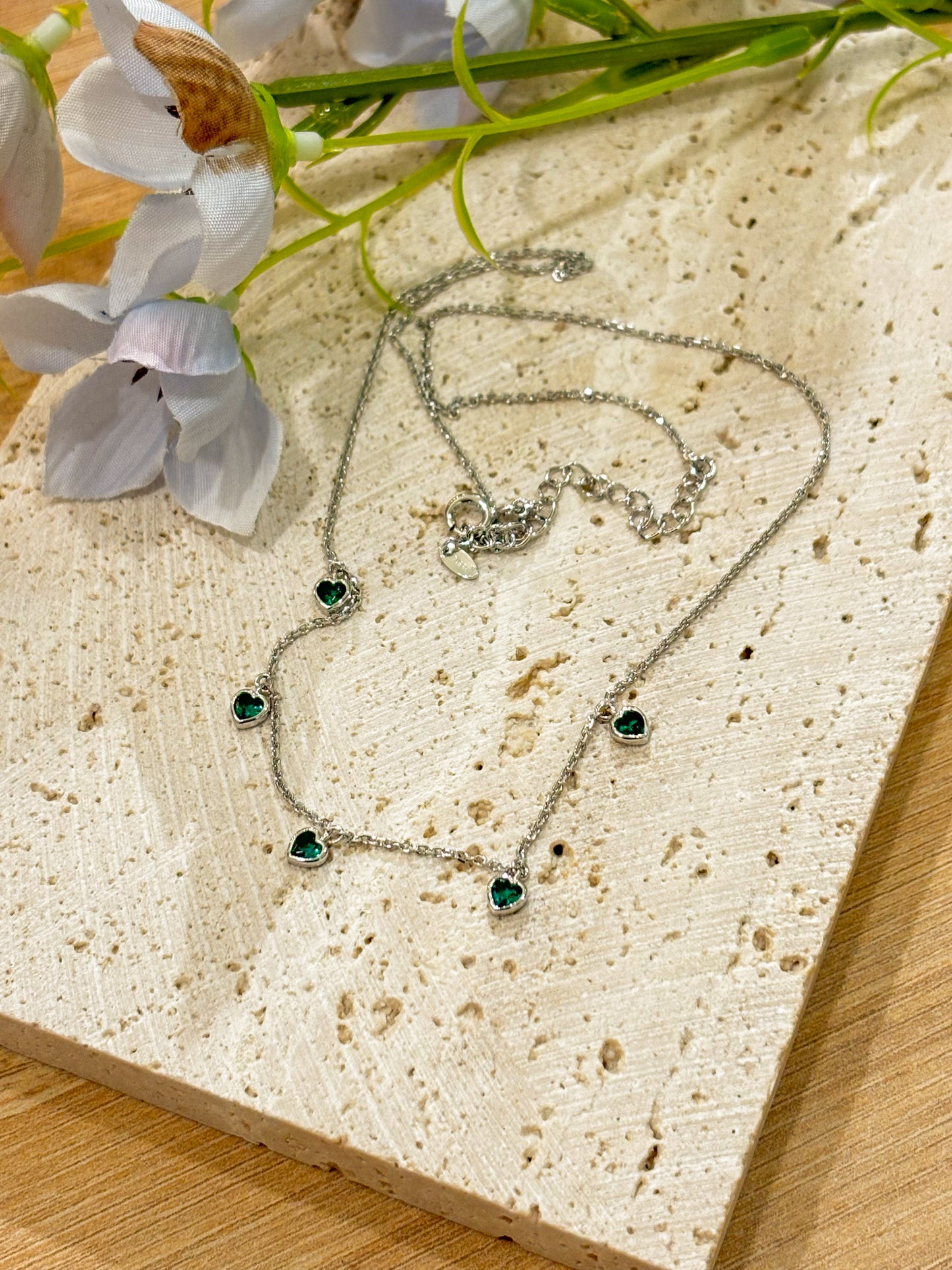 <10%OFF> Green heart necklace