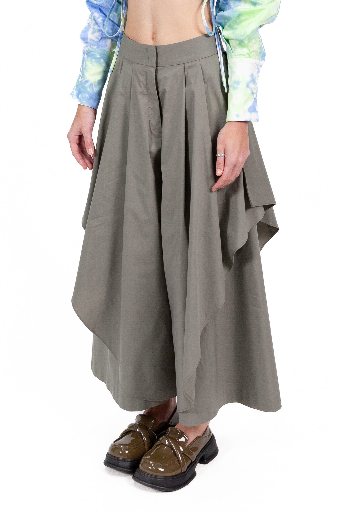 Draped Woven Skirtpants Long