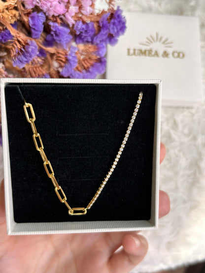 Gold plated Sterling Silver Half chain necklace