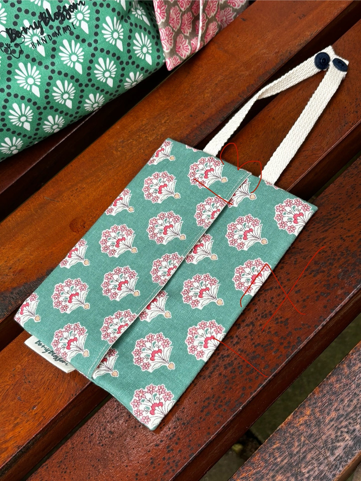 Hand made Strap Tissue Pouch