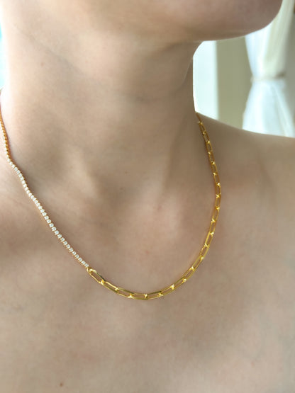 Gold plated Sterling Silver Half chain necklace