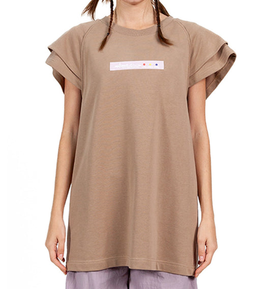 Extended-Shoulder Knit T-shirt Short-Sleeve