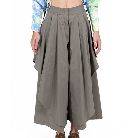 Draped Woven Skirtpants Long